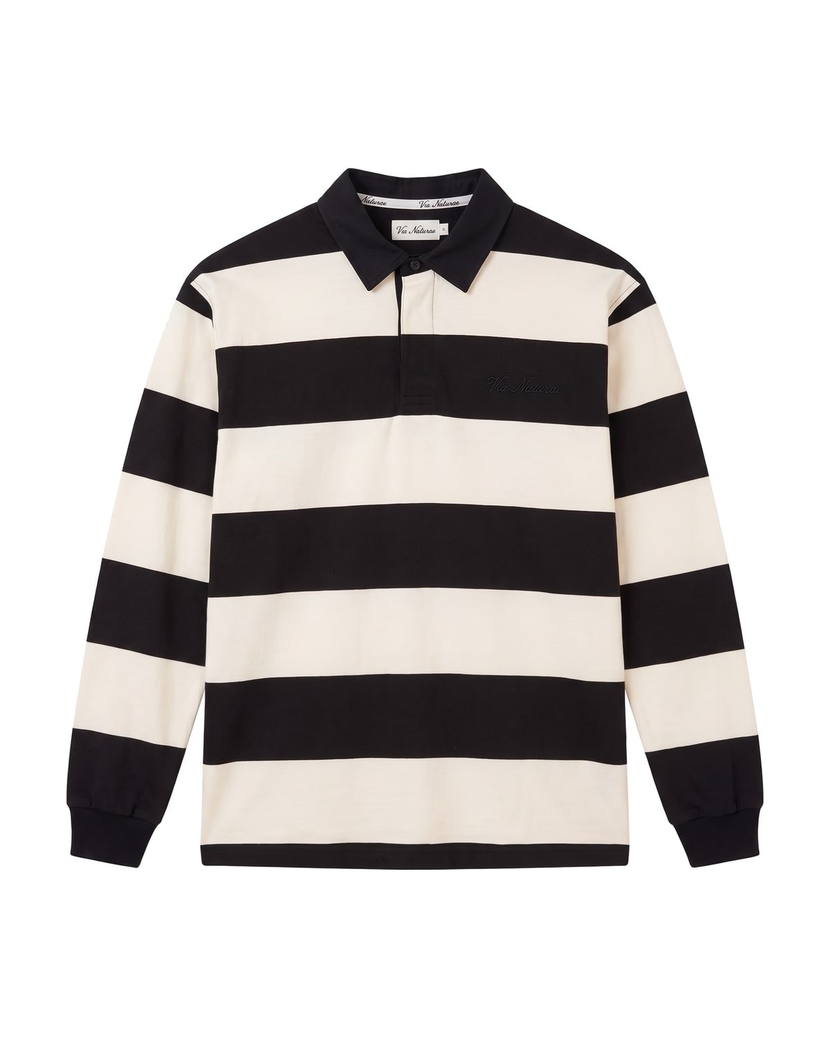 Breakwater Rugby Shirt in Black / Ecru