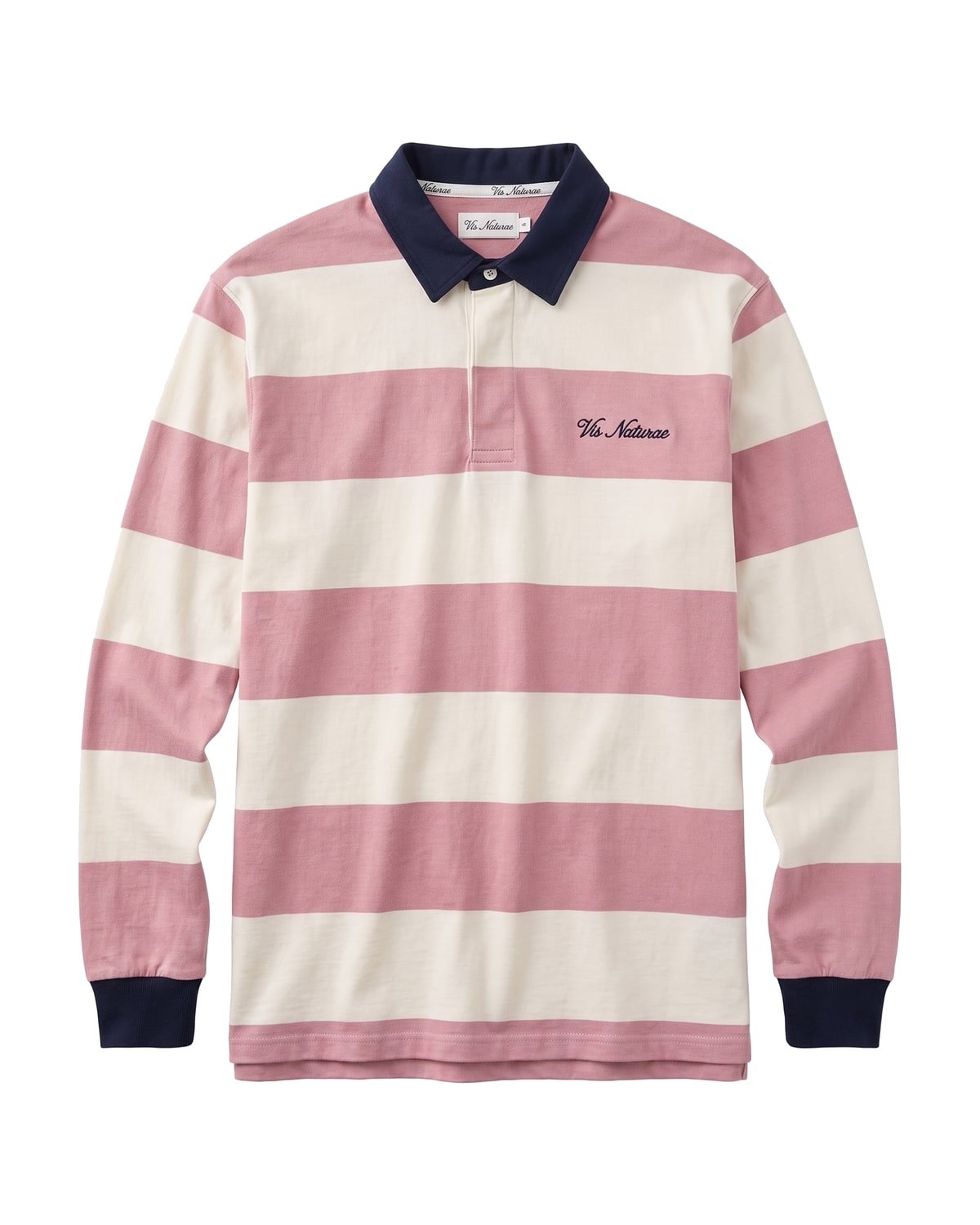 Breakwater Rugby Shirt in Pink / Ecru
