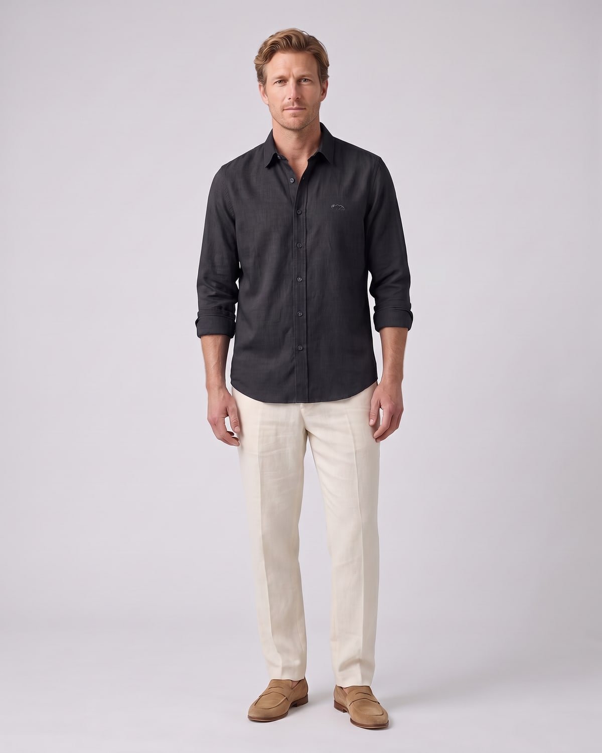 Corniche Linen Shirt, fabric detail