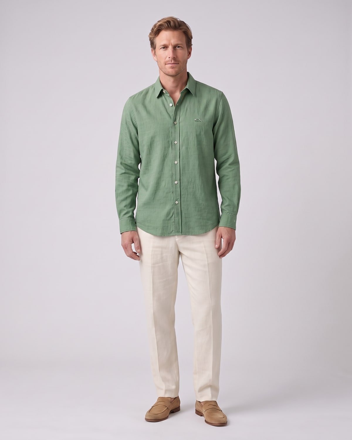 Corniche Linen Shirt, fabric detail