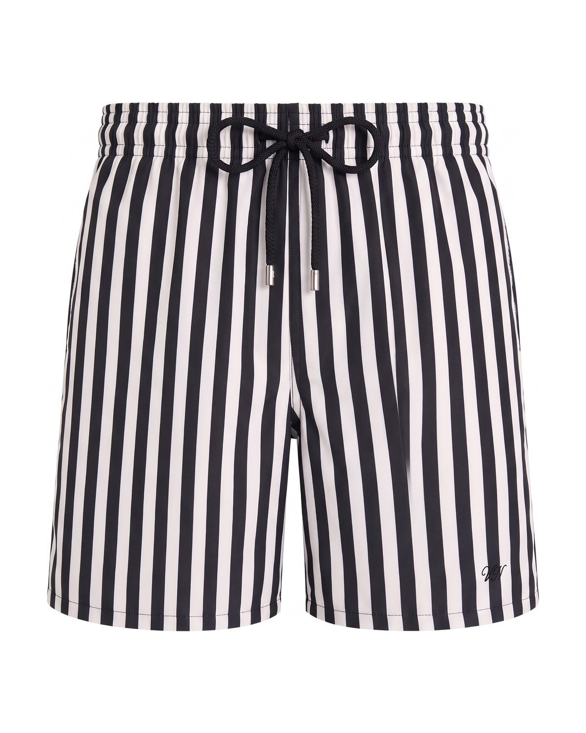 Lido Stripe Swim Short in Black Stripe