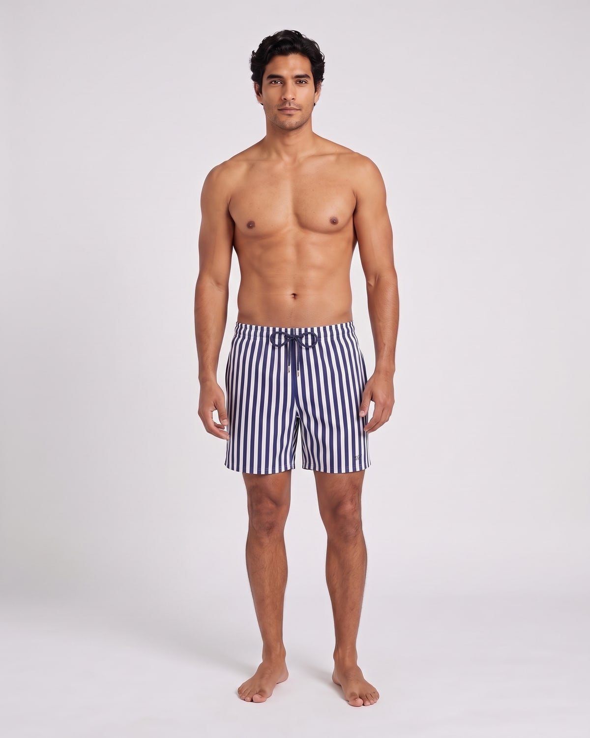 Lido Stripe Swim Short, fabric detail