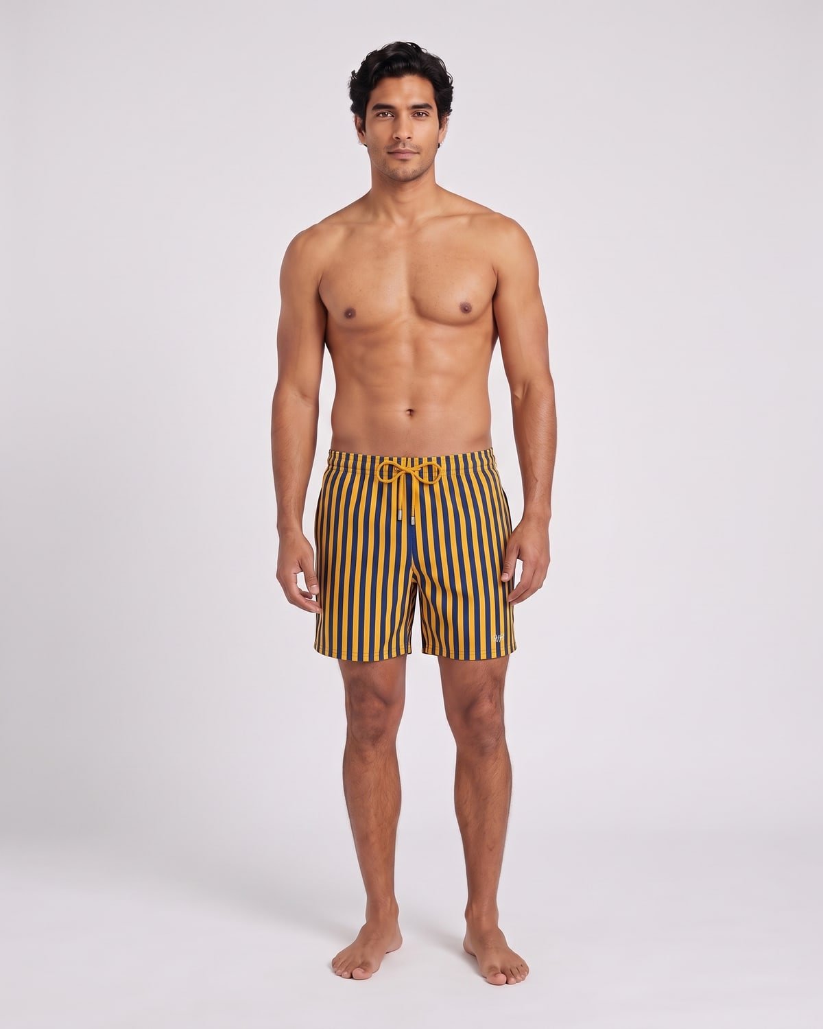 Lido Stripe Swim Short, fabric detail