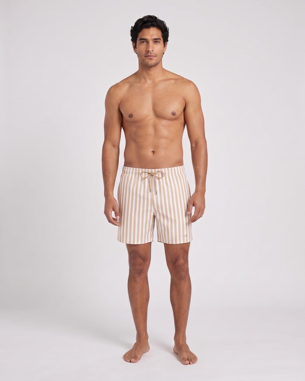 Lido Stripe Swim Short, fabric detail