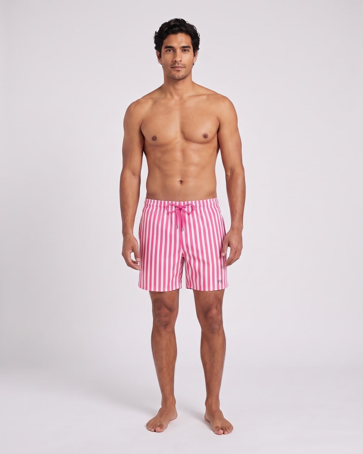 Lido Stripe Swim Short, fabric detail