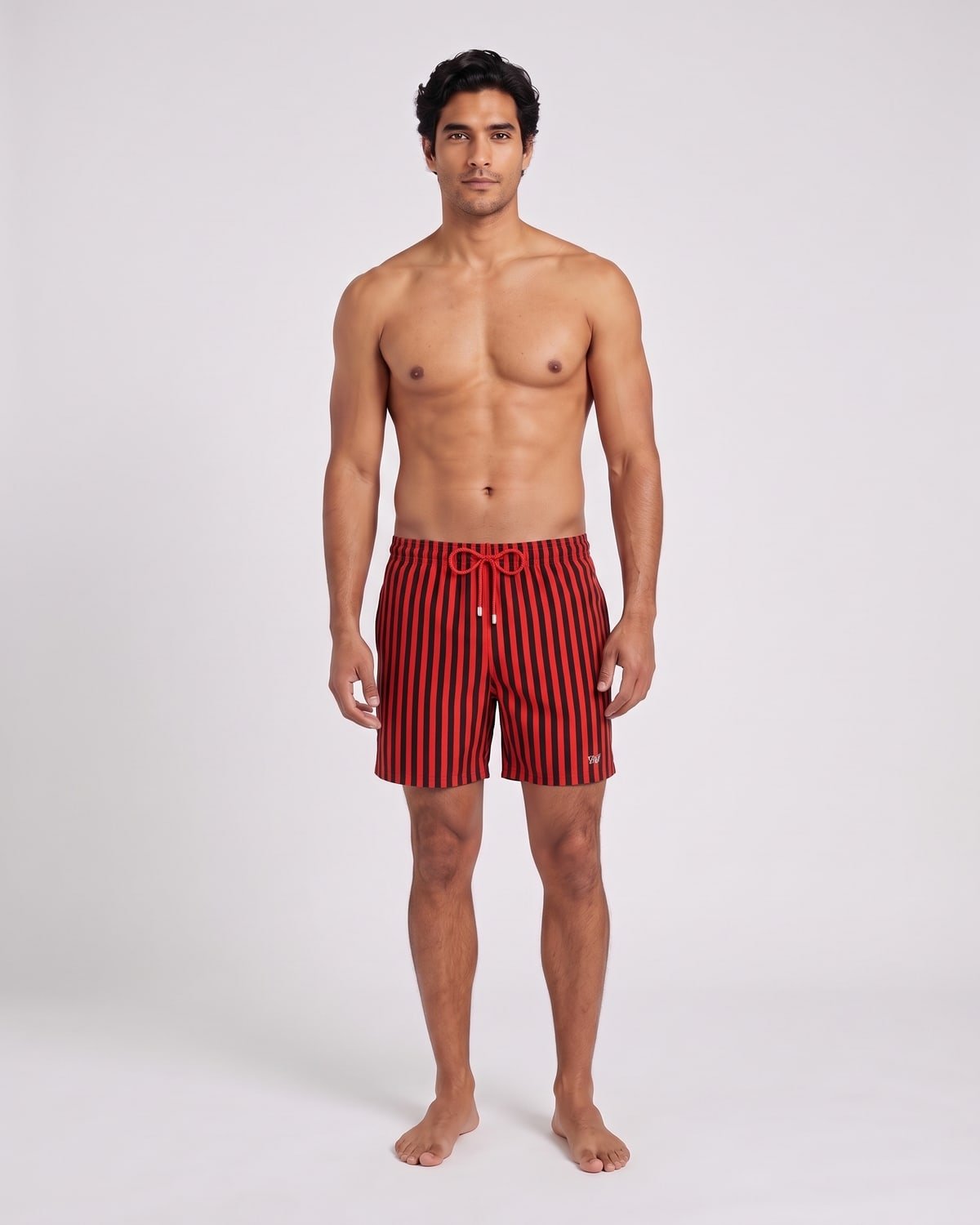 Lido Stripe Swim Short, fabric detail