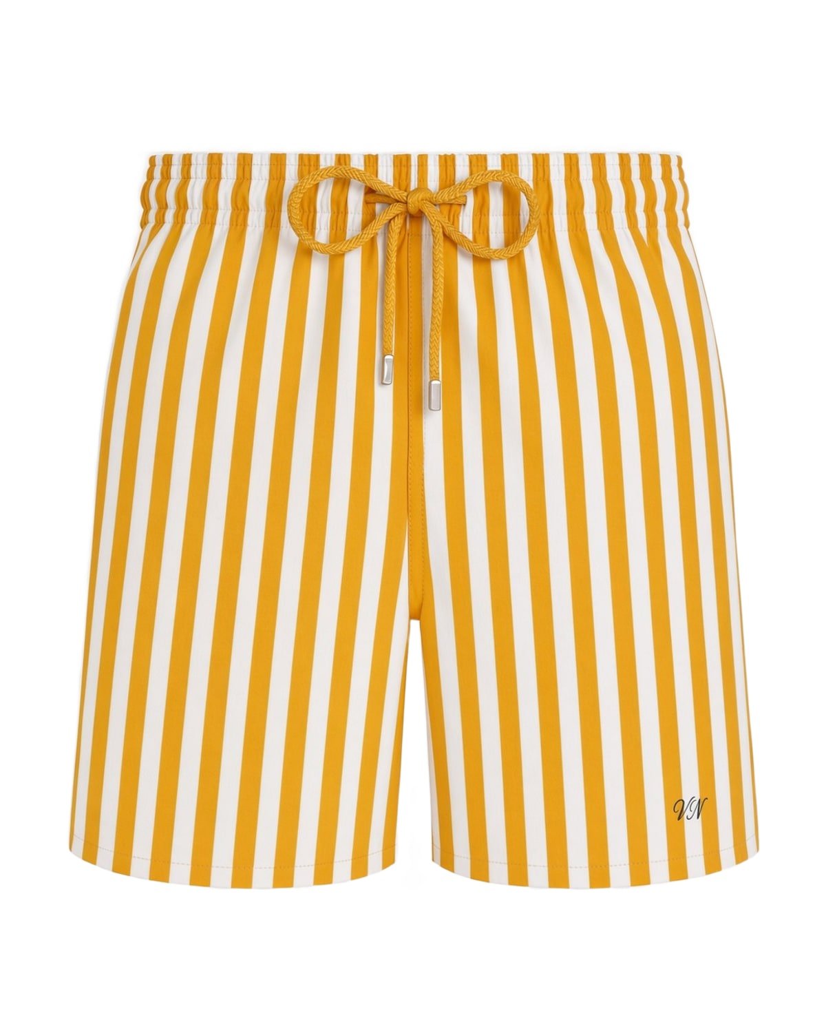 Lido Stripe Swim Short in Saffron Stripe