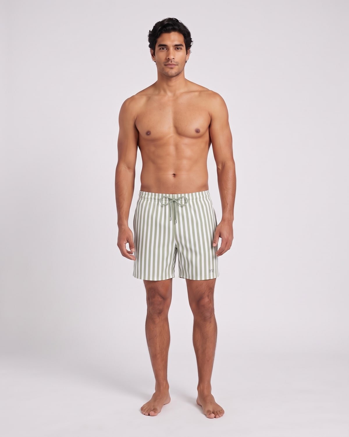 Lido Stripe Swim Short, fabric detail
