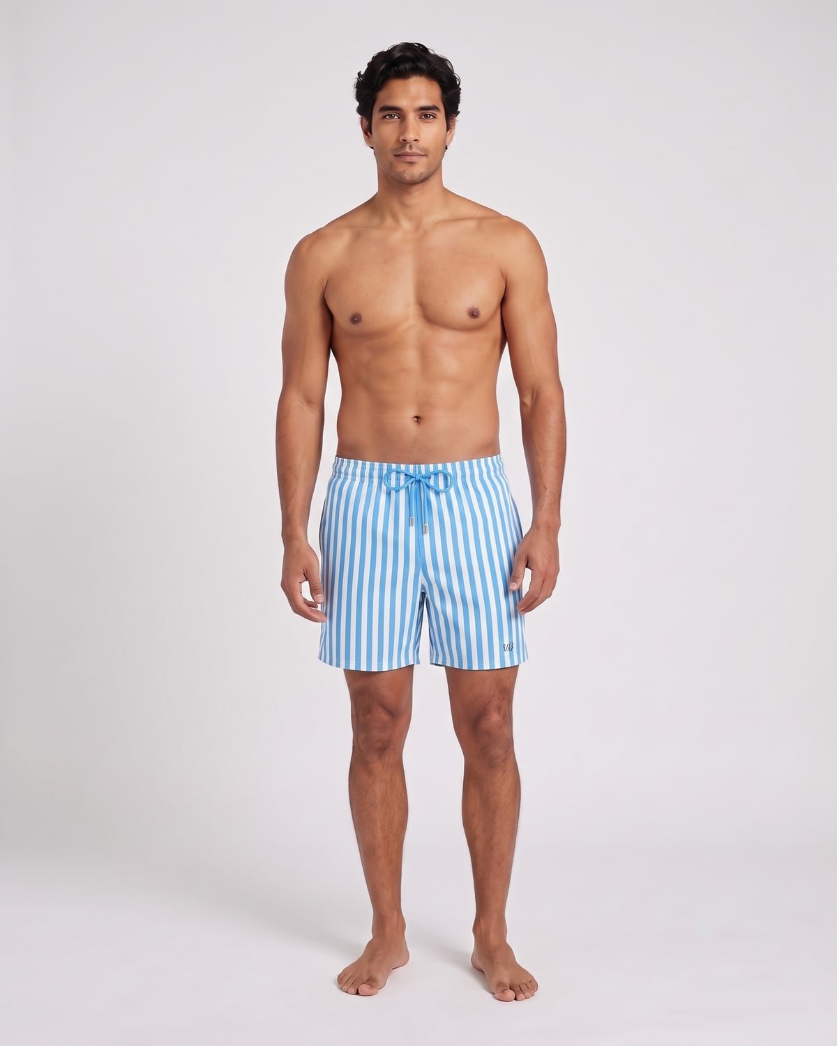 Lido Stripe Swim Short, fabric detail