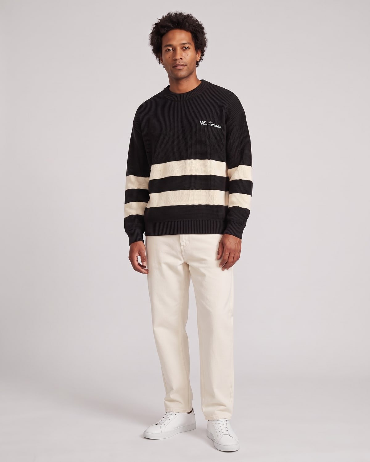 Mooring Stripe Crew, fabric detail