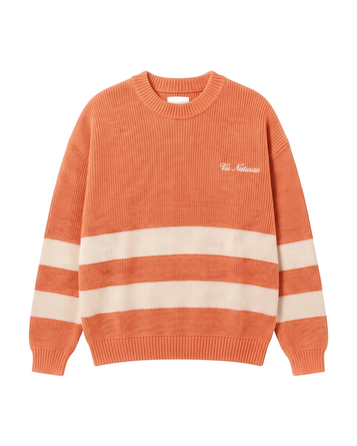Mooring Stripe Crew in Clementine / Ecru