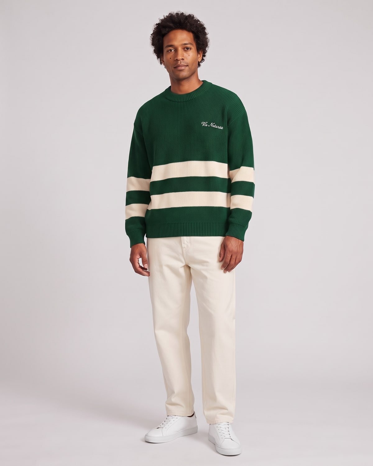 Mooring Stripe Crew, fabric detail