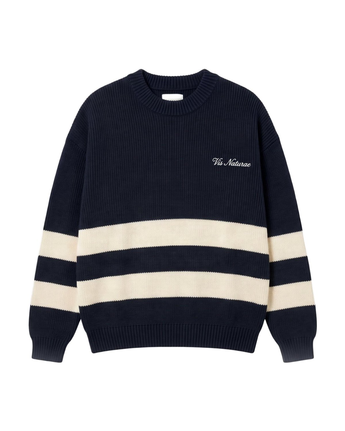Mooring Stripe Crew in Navy / Ecru