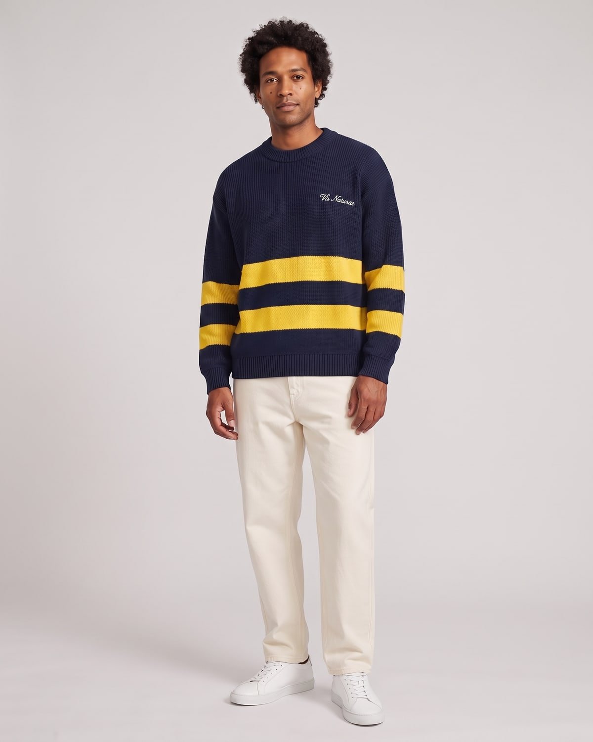 Mooring Stripe Crew, fabric detail