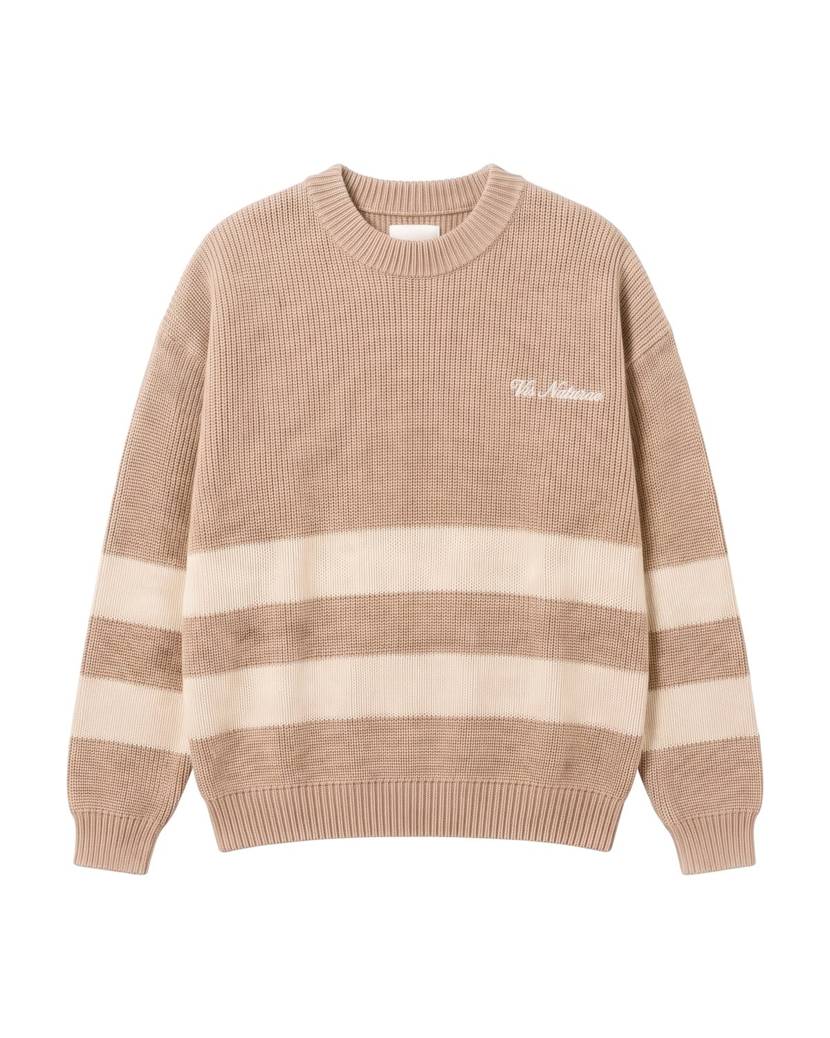 Mooring Stripe Crew in Oat / Ecru