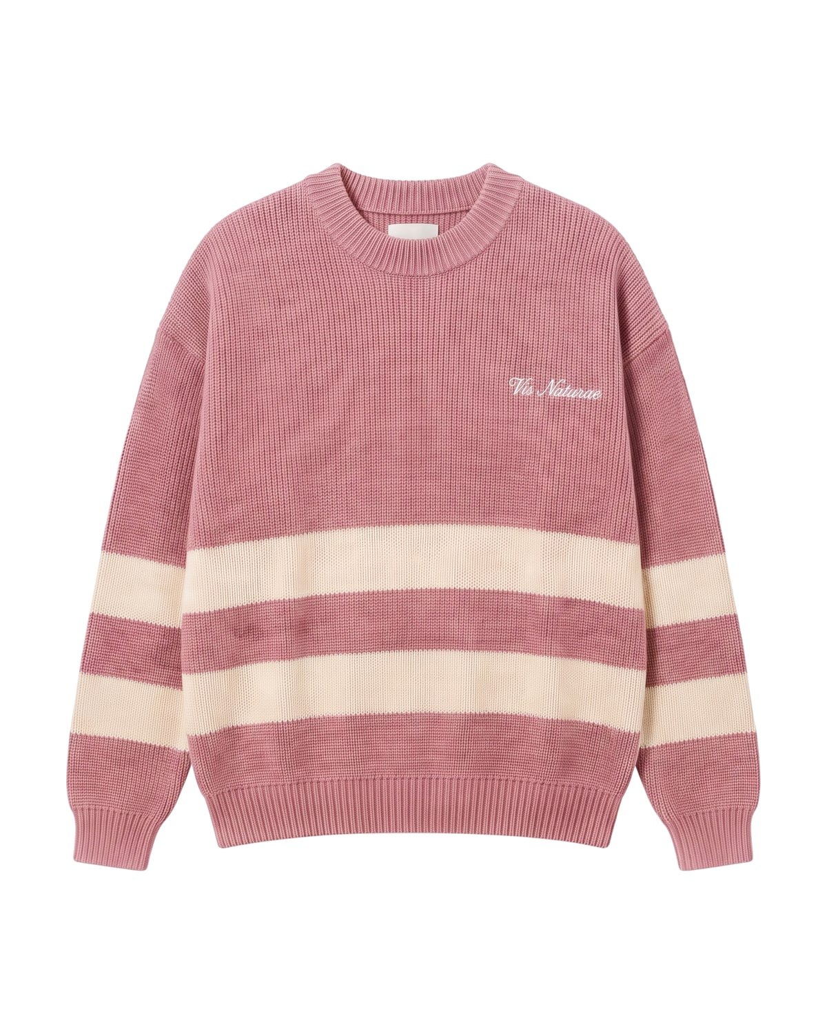 Mooring Stripe Crew in Pink / Ecru