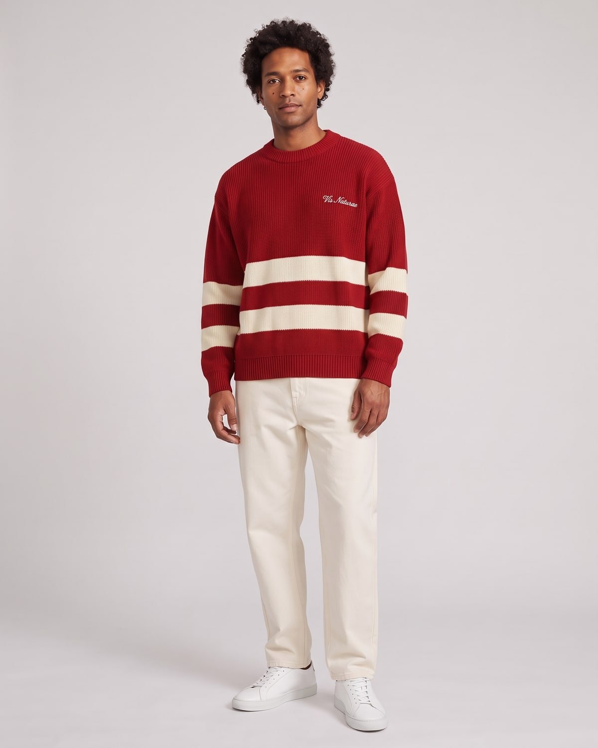 Mooring Stripe Crew, fabric detail