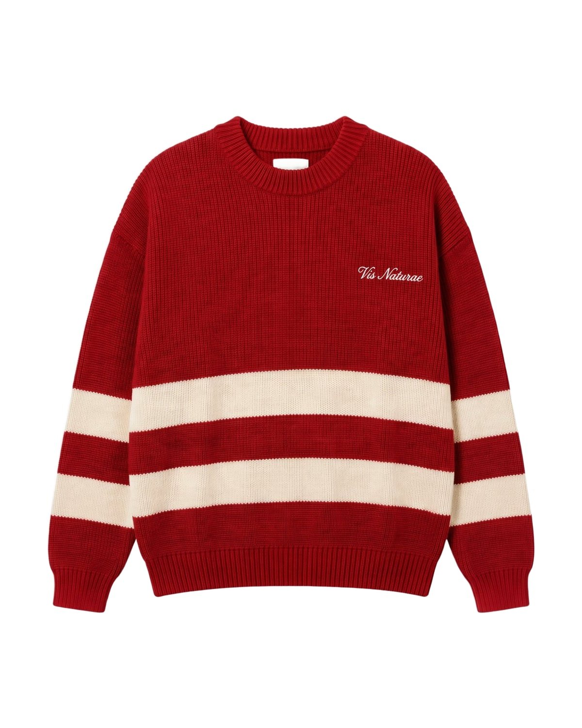 Mooring Stripe Crew in Red / Ecru