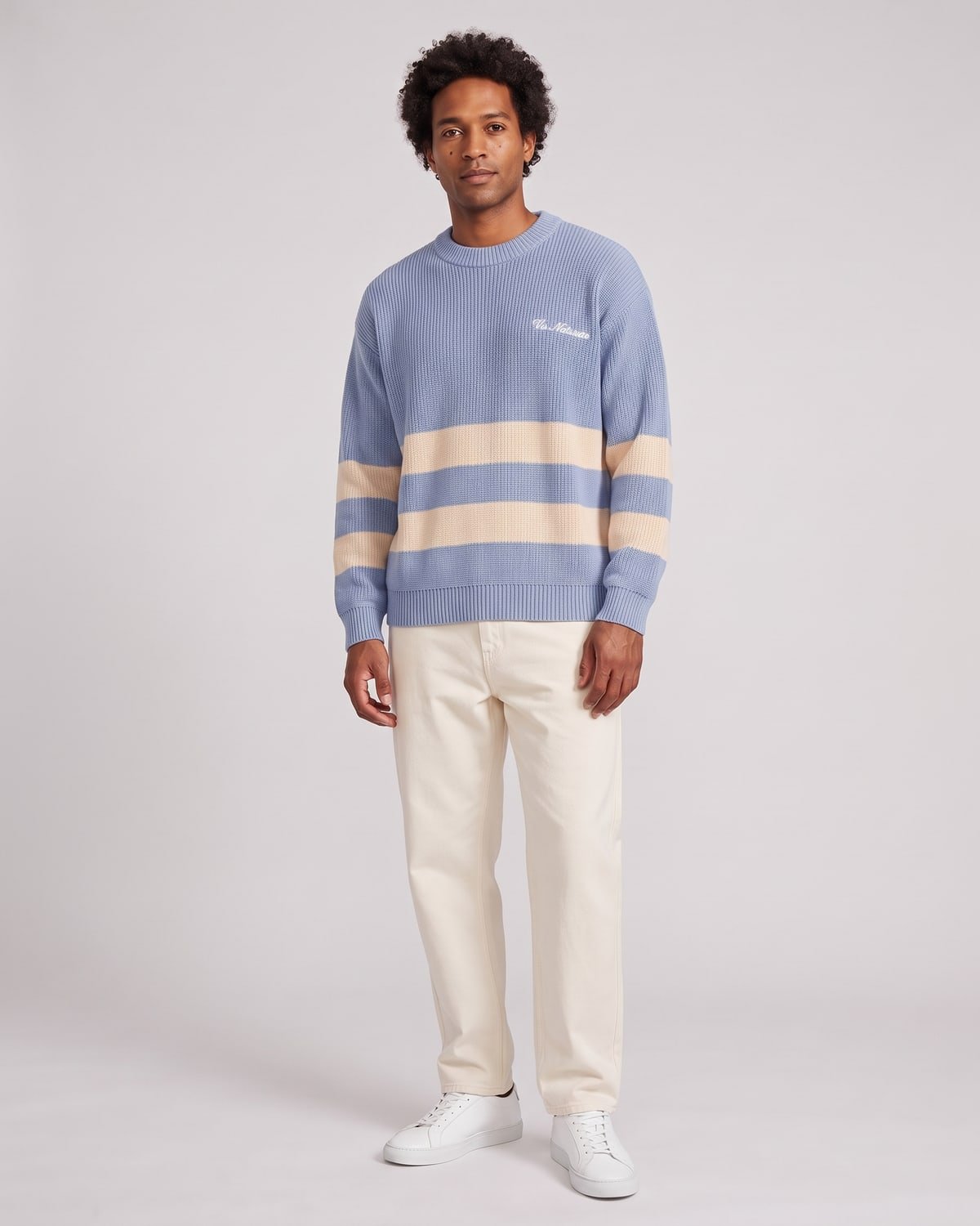 Mooring Stripe Crew, fabric detail