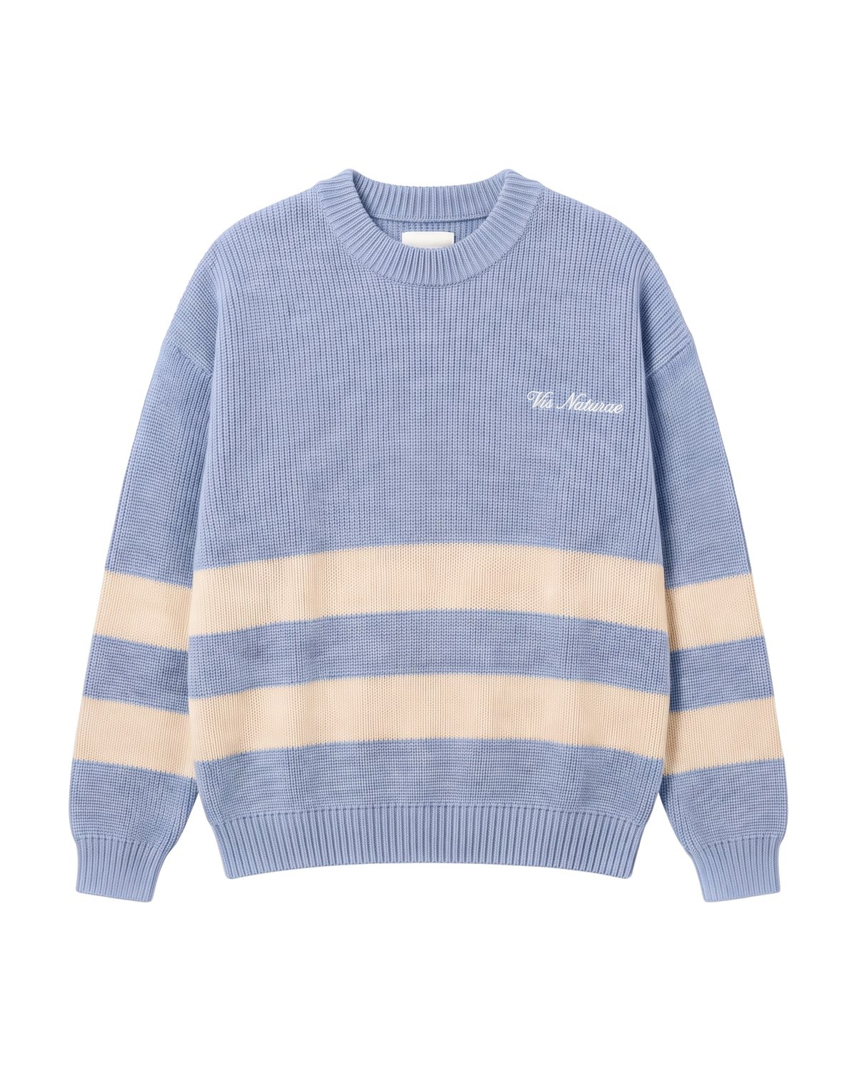 Mooring Stripe Crew in Sky / Ecru