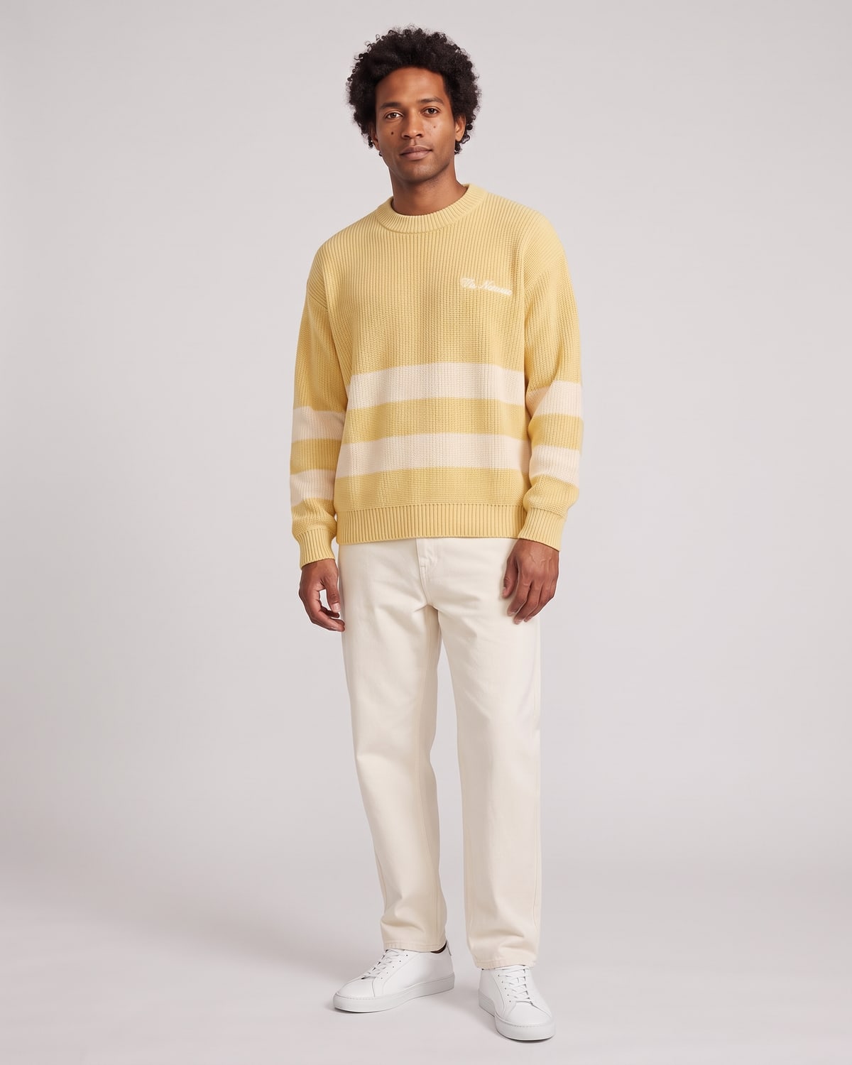 Mooring Stripe Crew, fabric detail