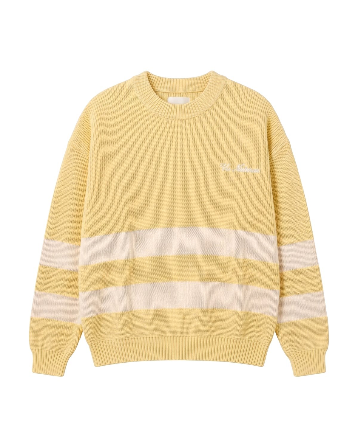 Mooring Stripe Crew in Lemon / Ecru