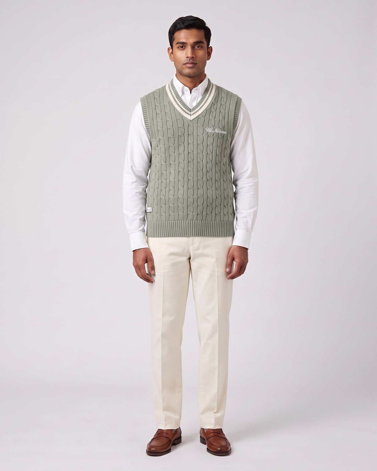 Pavilion Cable Vest, fabric detail