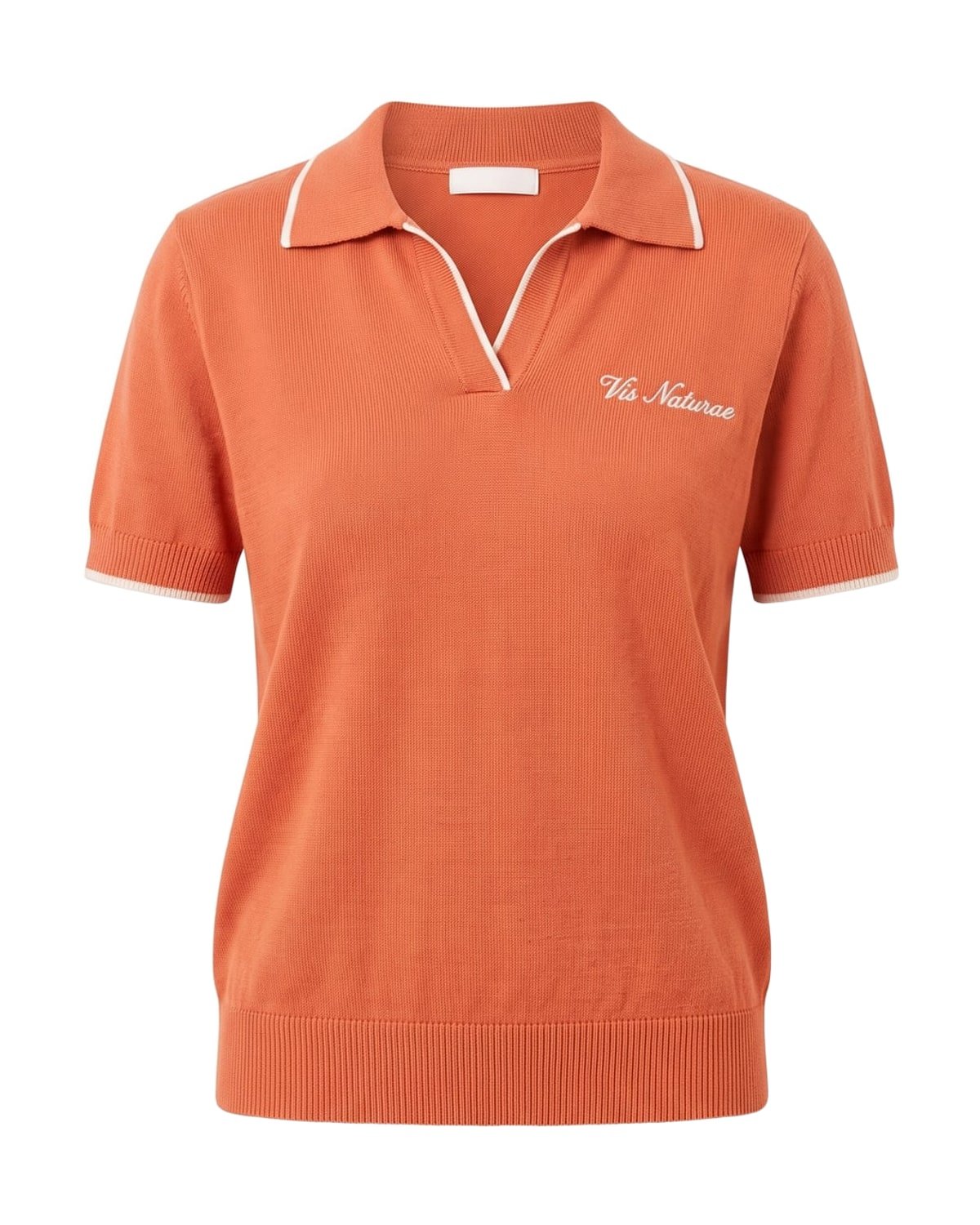 Promenade Knit Polo in Clementine