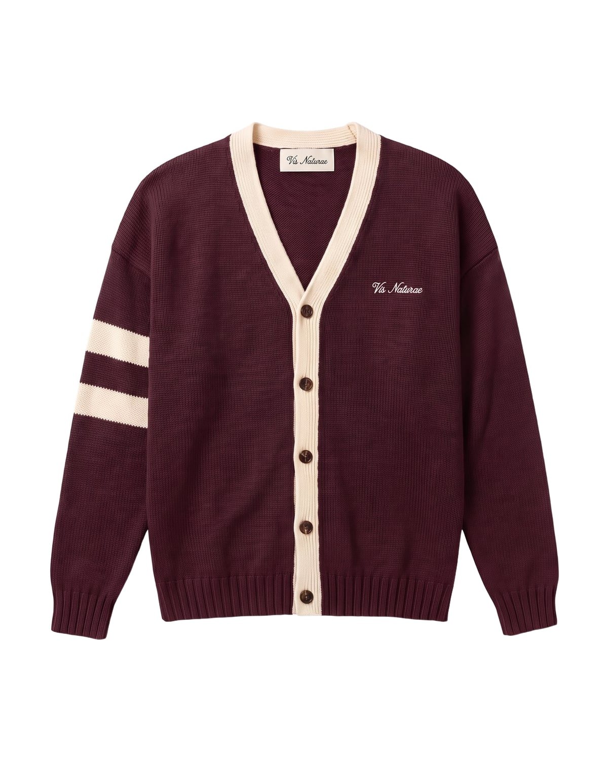Regatta Cardigan in Burgundy / Ecru