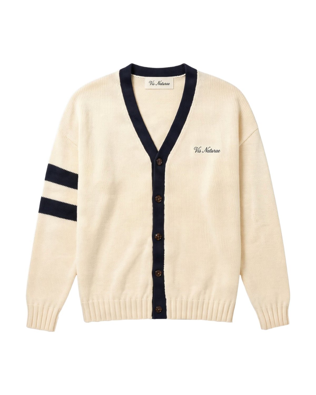 Regatta Cardigan in Ecru / Navy