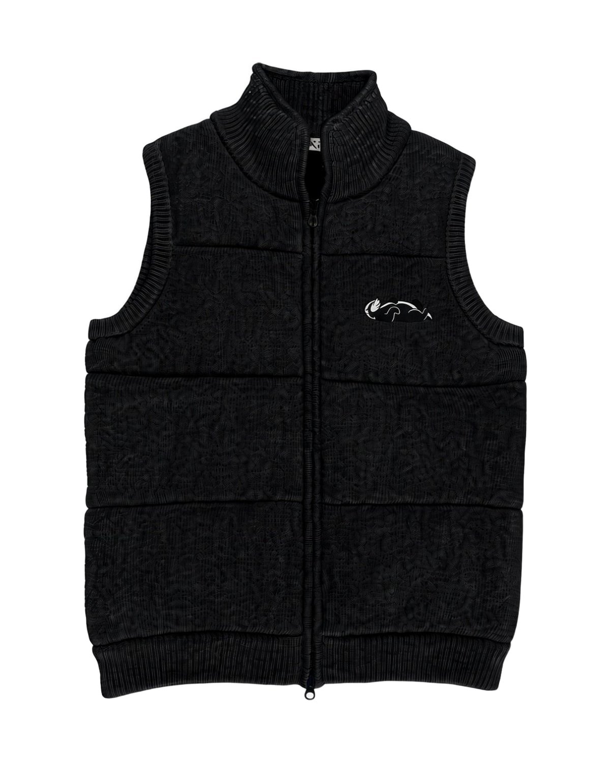 Ridge Knit Gilet in Black