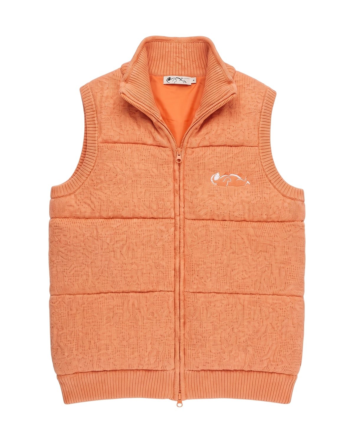 Ridge Knit Gilet in Clementine