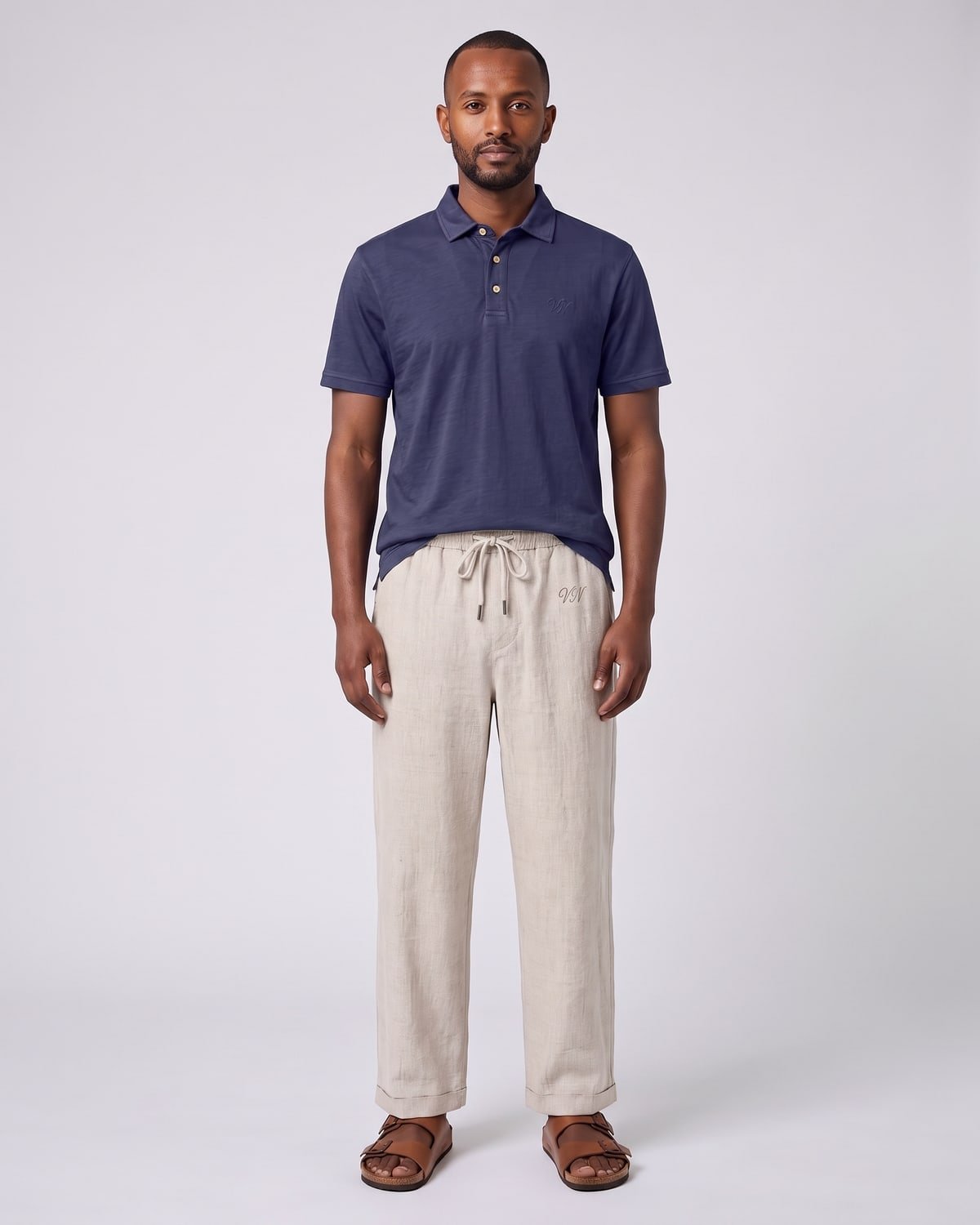 Riviera Linen Polo, fabric detail