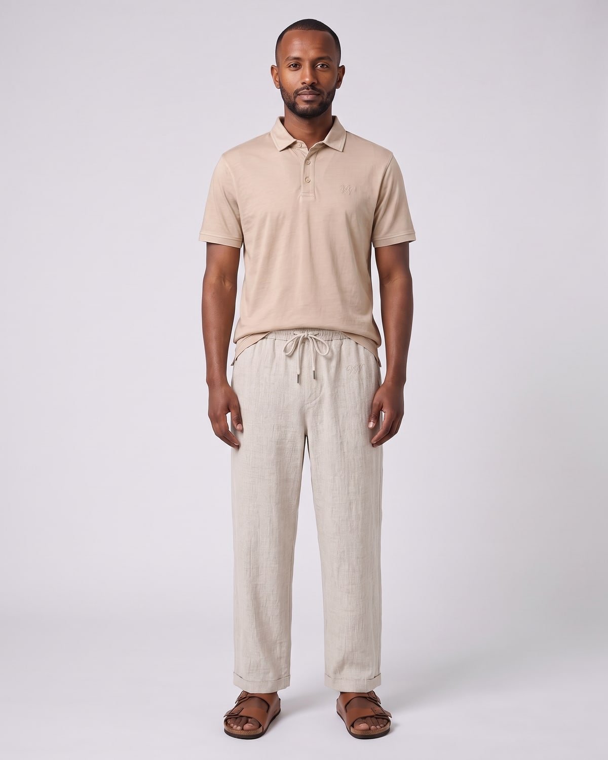 Riviera Linen Polo, fabric detail
