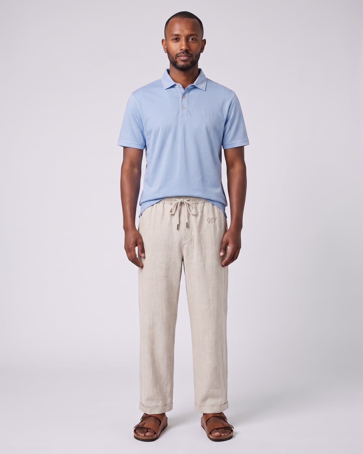 Riviera Linen Polo, fabric detail