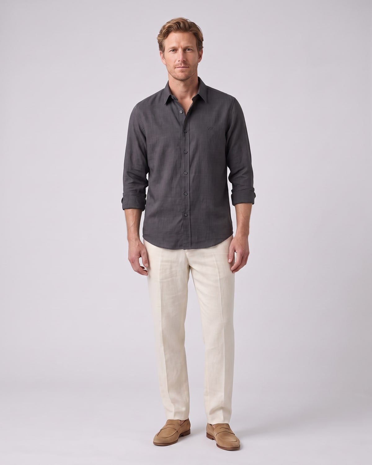 Riviera Linen Shirt, fabric detail