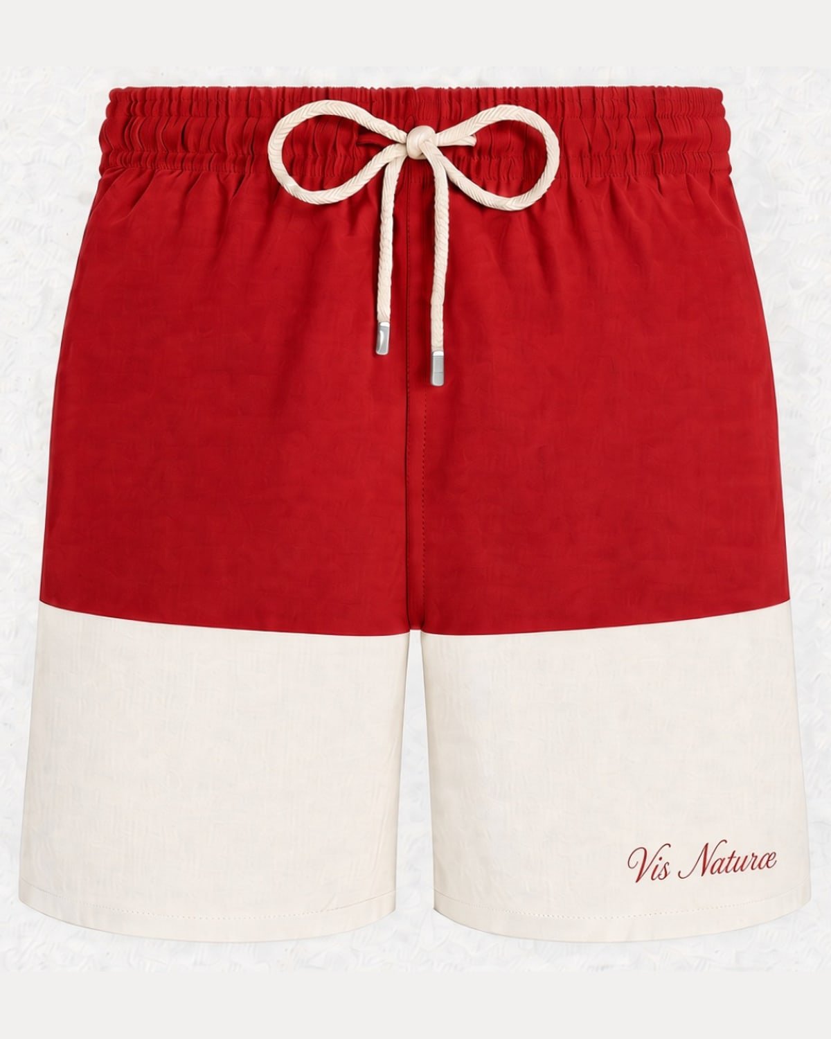 Shore Swim Short in Red / Ecru