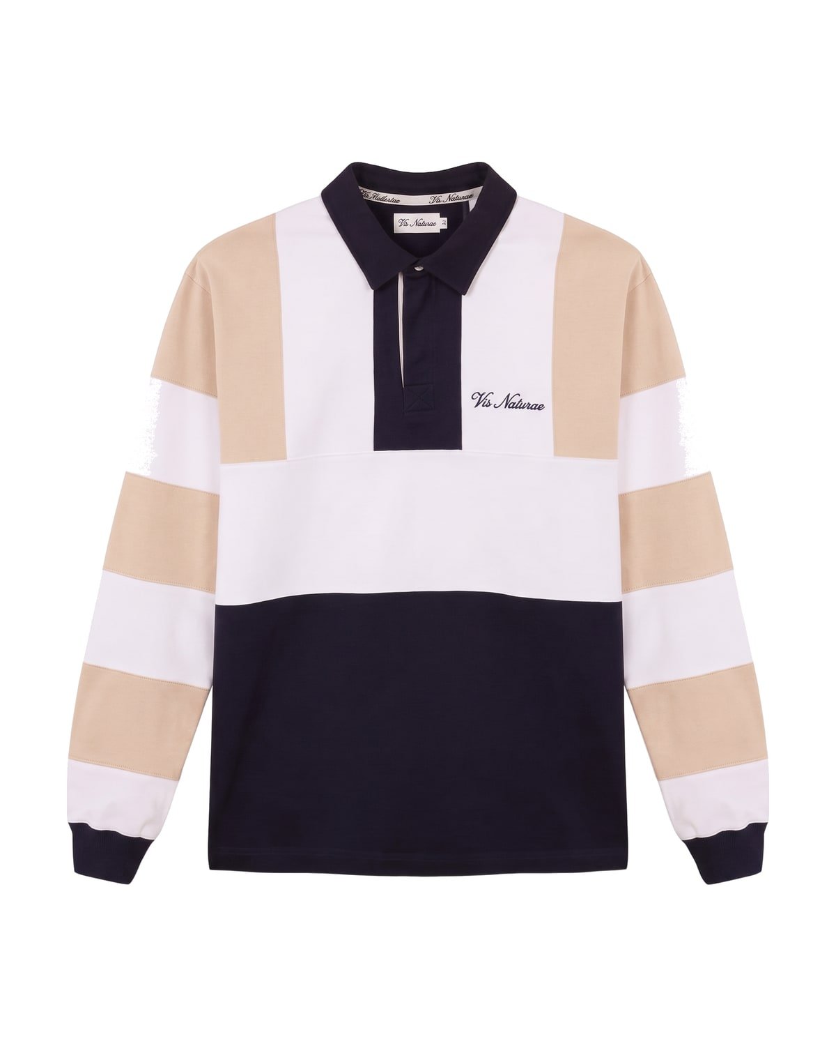 Touchline Rugby Shirt in Oat / White / Navy