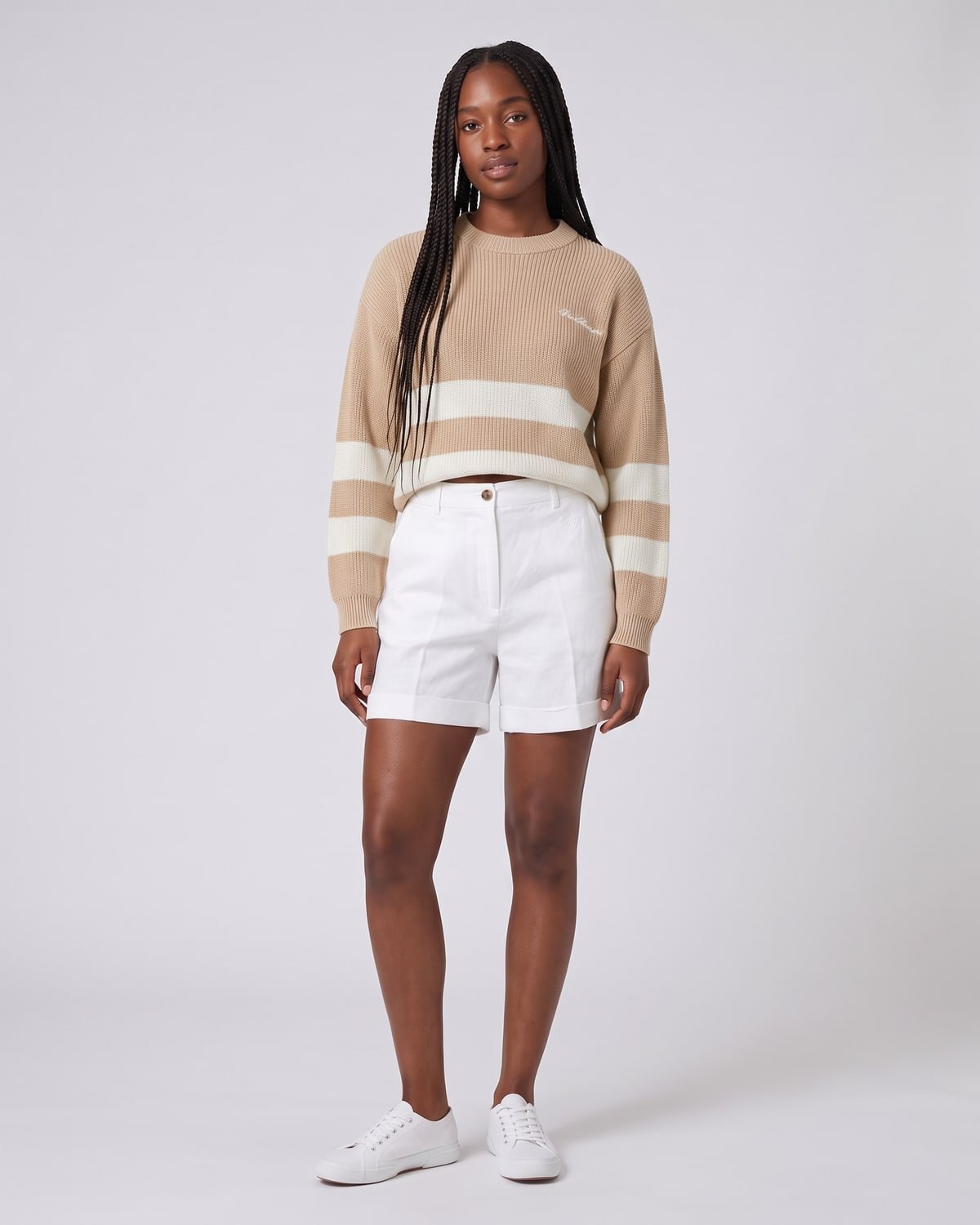 Women’s Mooring Stripe Crew, fabric detail