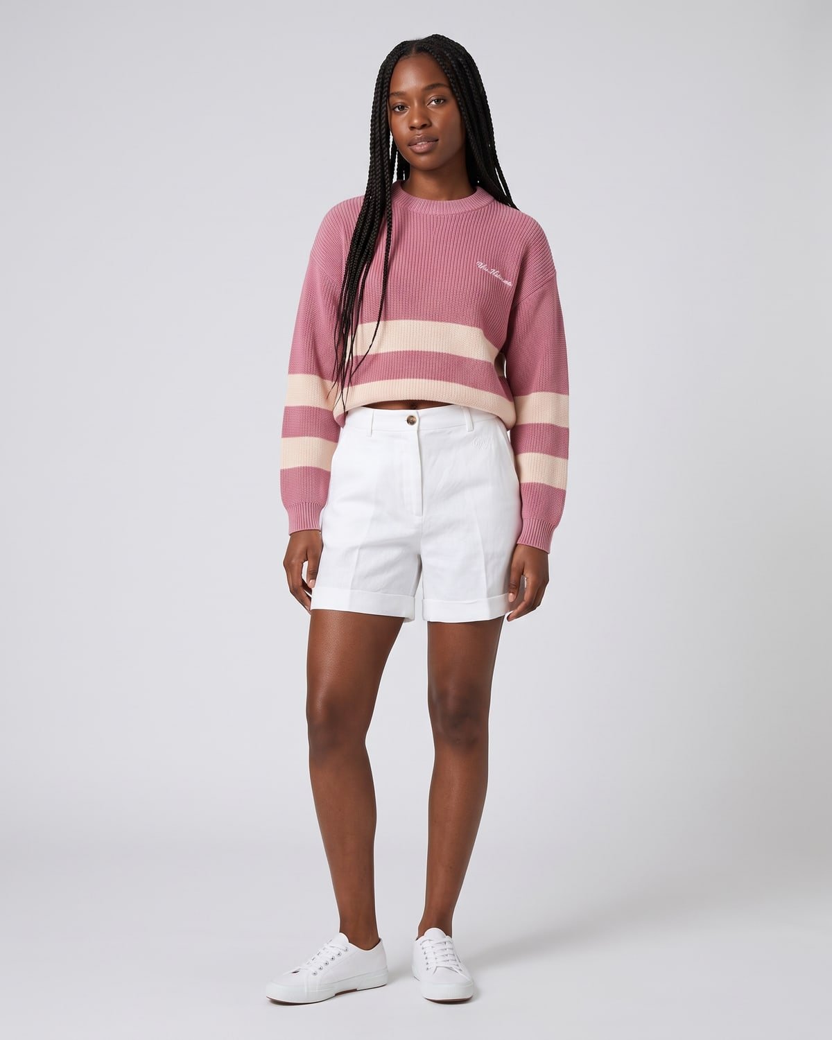 Women’s Mooring Stripe Crew, fabric detail