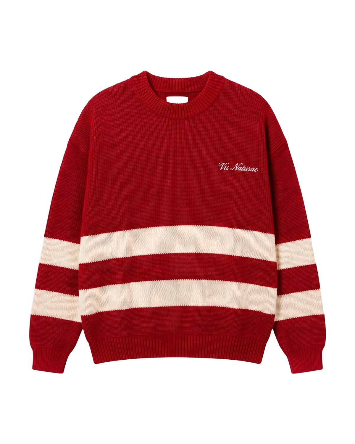 Women’s Mooring Stripe Crew in Red / Ecru