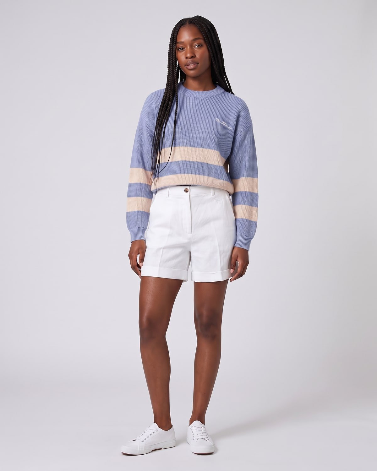 Women’s Mooring Stripe Crew, fabric detail